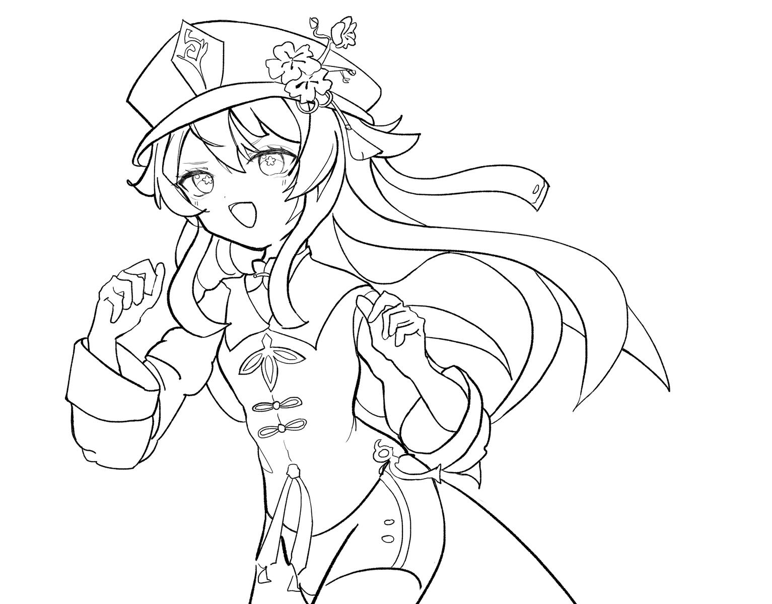 Style #2 clean sketch (half-body)